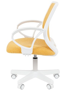 Детское компьютерное кресло CHAIRMAN KIDS 112, ткань букле barni, лимон, пластик белый